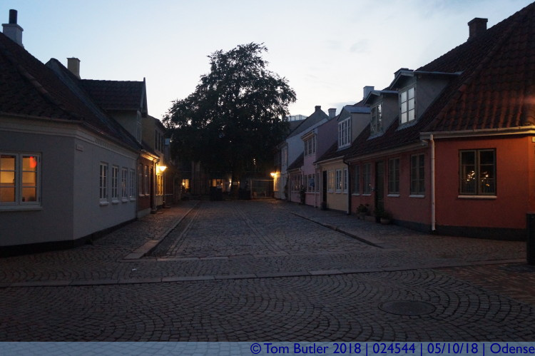 Photo ID: 024544, In the old town at dusk, Odense, Denmark