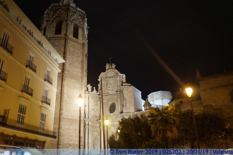 Photo ID: 025202, Cathedral at night, Valencia, Spain