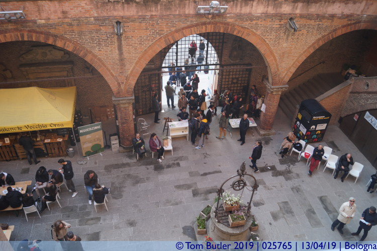 Photo ID: 025765, Looking down on the courtyard, Bologna, Italy