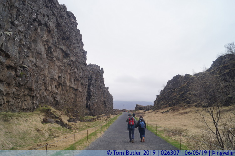 Photo ID: 026307, Walking to the Lgberg, ingvellir , Iceland