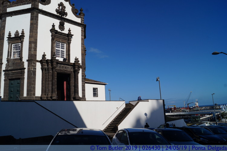 Photo ID: 026430, Church and harbour, Ponta Delgada, Portugal