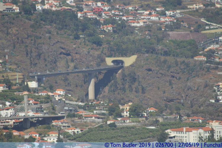 Photo ID: 026700, Motorway diving into a hill, Funchal, Portugal