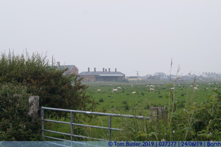 Photo ID: 027377, Borth station in the distance, Borth, Wales