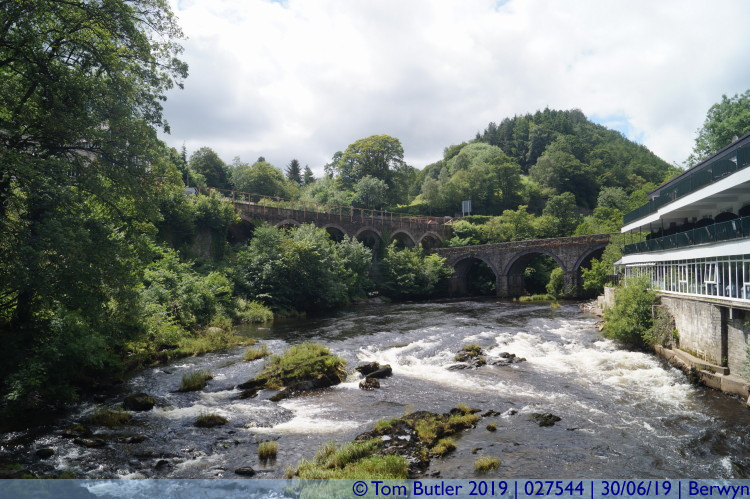 Photo ID: 027544, River Road and Railway, Berwyn, Wales