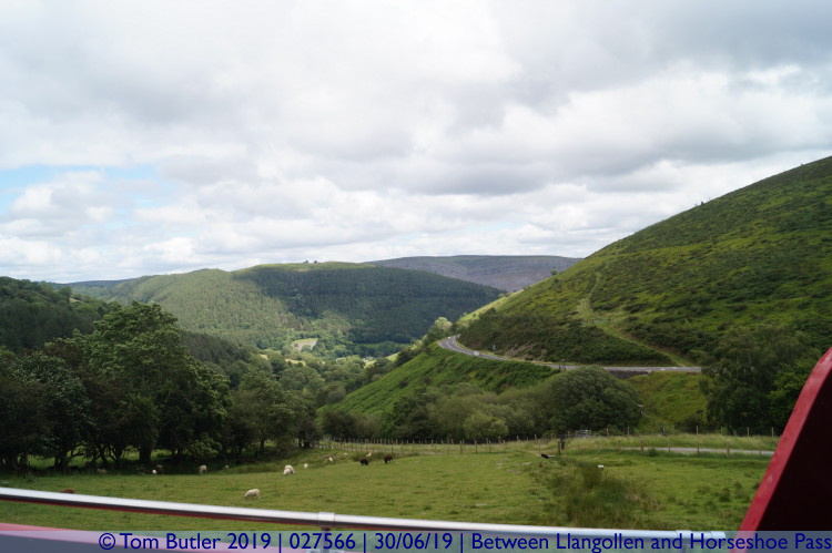 Photo ID: 027566, View across the valley, Between Llangollen and Horseshoe Pass, Wales