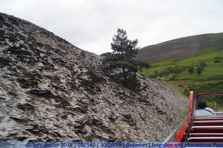 Photo ID: 027567, Slate quarry cast offs, Between Llangollen and Horseshoe Pass, Wales