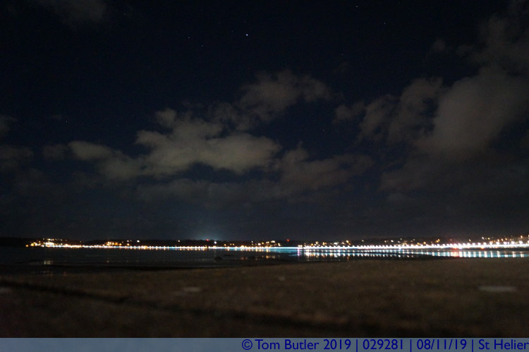 Photo ID: 029281, St Aubins Bay at night, St Helier, Jersey
