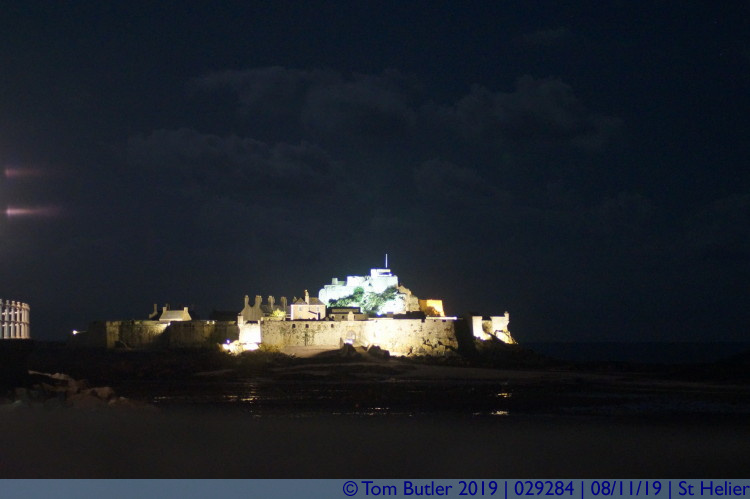 Photo ID: 029284, The castle at night, St Helier, Jersey
