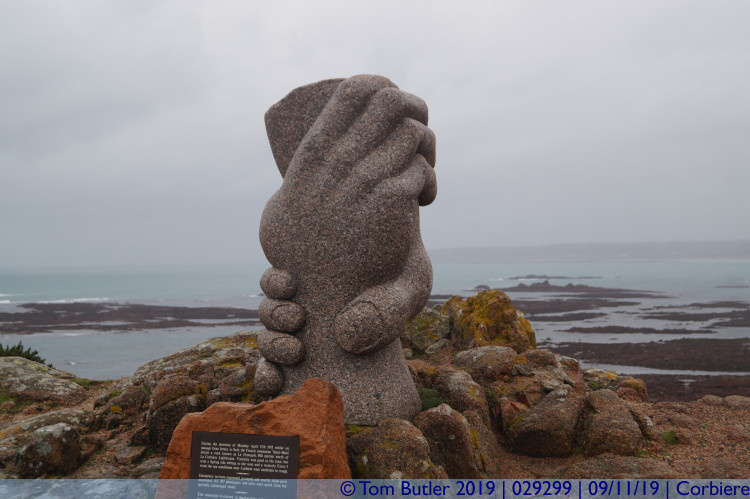Photo ID: 029299, Sculpture to the 1995 Saint Malo rescue, Corbiere, Jersey