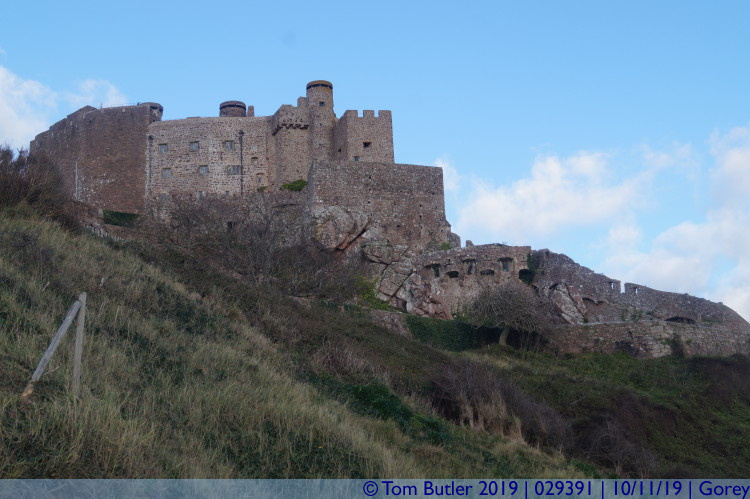 Photo ID: 029391, Looking up at the castle, Gorey, Jersey