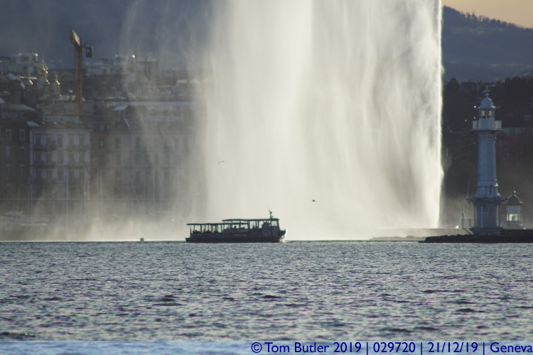Photo ID: 029720, Ferry, Lighthouse and Jet d'Eau, Geneva, Switzerland