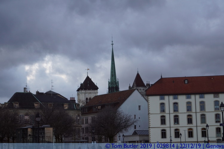 Photo ID: 029814, Cathedral towers and spire, Geneva, Switzerland