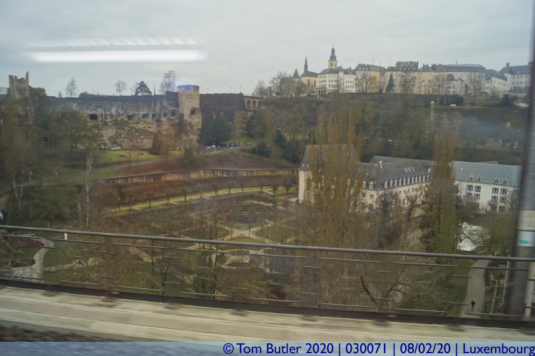 Photo ID: 030071, View over Bock and Pfaffenthal from the train, Luxembourg, Luxembourg