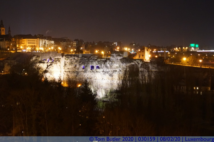 Photo ID: 030159, Bock at night, Luxembourg, Luxembourg