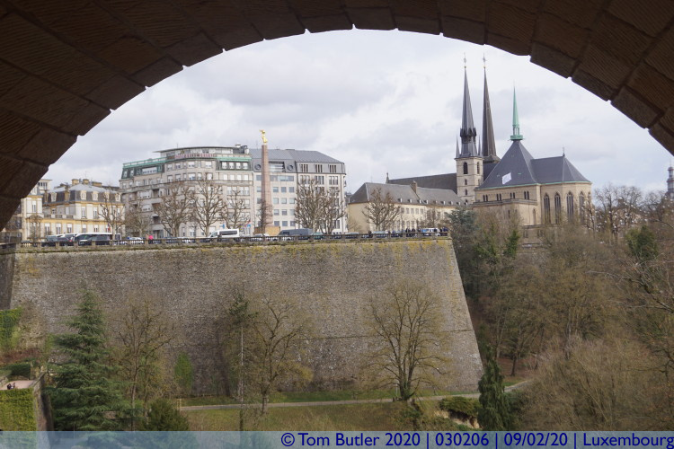 Photo ID: 030206, Place de la Constitution and Cathedral, Luxembourg, Luxembourg