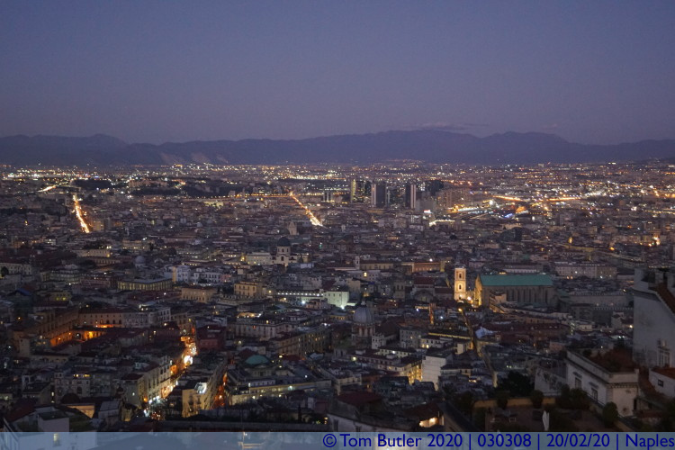 Photo ID: 030308, City at dusk, Naples, Italy