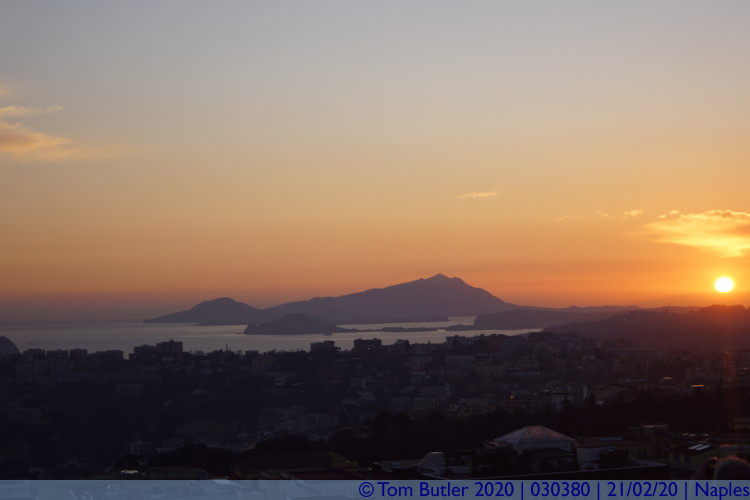 Photo ID: 030380, Sun setting into the bay, Naples, Italy
