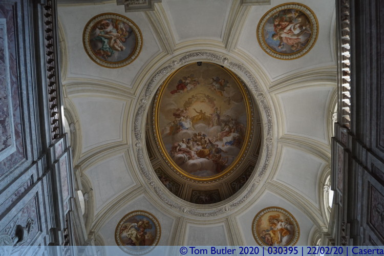 Photo ID: 030395, Ceiling above the stairs, Caserta, Italy
