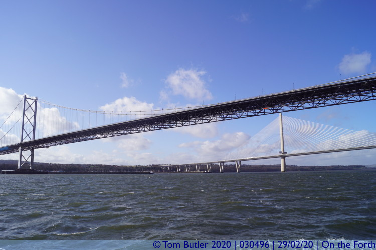Photo ID: 030496, Forth Road Bridge and Queensferry Crossing, On the Forth, Scotland