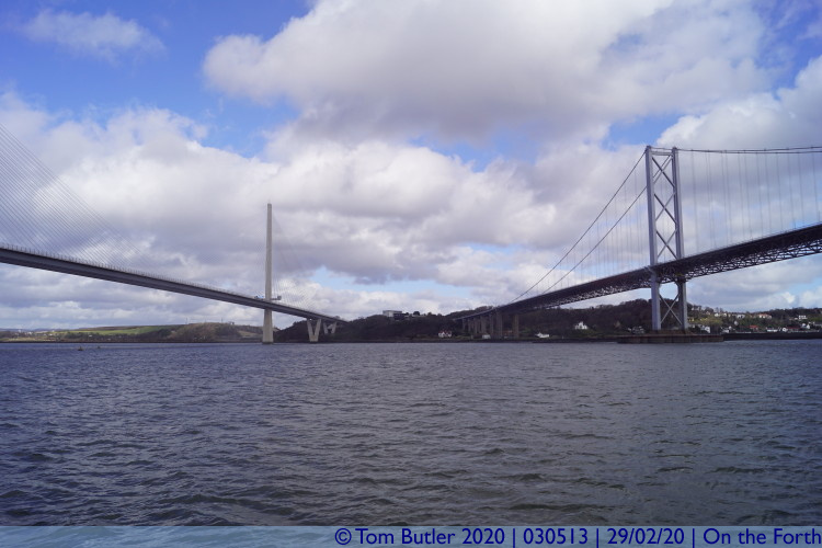Photo ID: 030513, Between the road bridges, On the Forth, Scotland