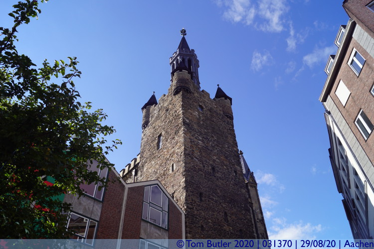 Photo ID: 031370, Tower at the rear of the Rathaus, Aachen, Germany