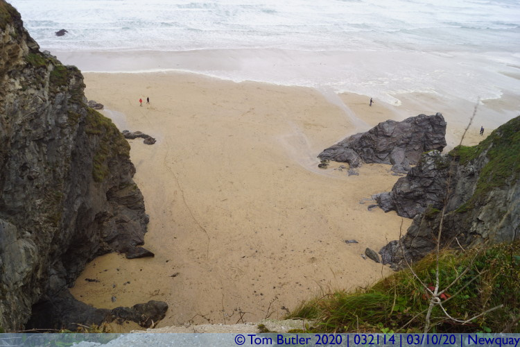 Photo ID: 032114, Looking down from the Tram Tracks, Newquay, Cornwall