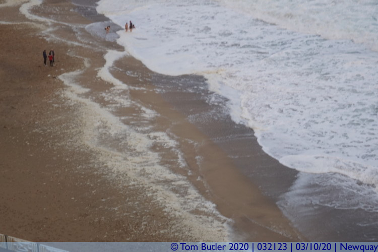 Photo ID: 032123, Sea Foam on the beach, Newquay, Cornwall