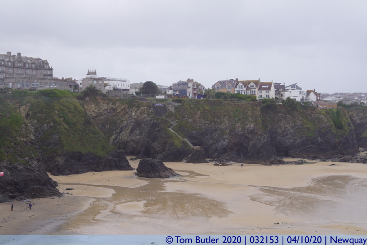 Photo ID: 032153, Cliffs and beach, Newquay, Cornwall
