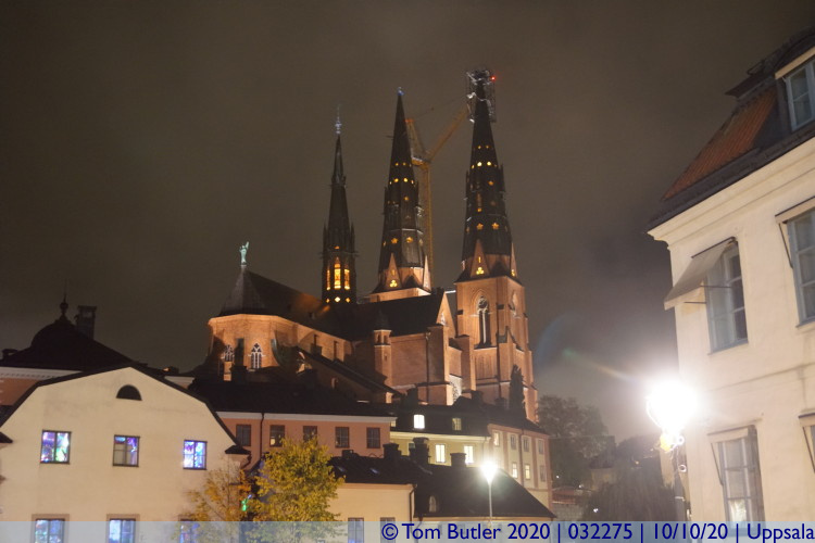 Photo ID: 032275, Cathedral at night, Uppsala, Sweden