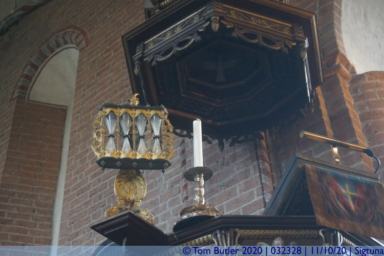 Photo ID: 032328, Pulpit and hourglasses, Sigtuna, Sweden
