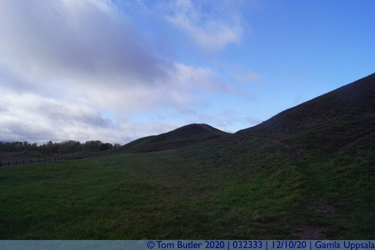 Photo ID: 032333, Two of the mounds, Gamla Uppsala, Sweden