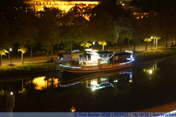 Photo ID: 032422, River Saar at night, Saarbrcken, Germany