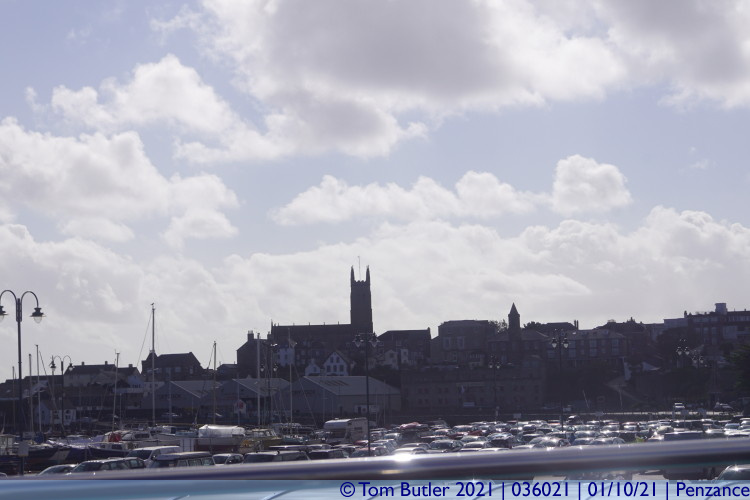 Photo ID: 036021, St Marys Church from the Bus station, Penzance, Cornwall