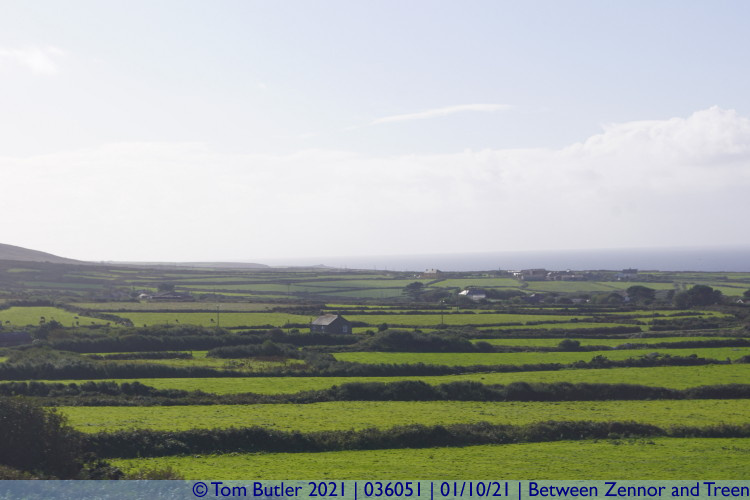 Photo ID: 036051, Looking across fields, Between Zennor and Treen, Cornwall