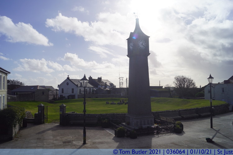 Photo ID: 036064, Clock Tower and Memorial, St Just, Cornwall