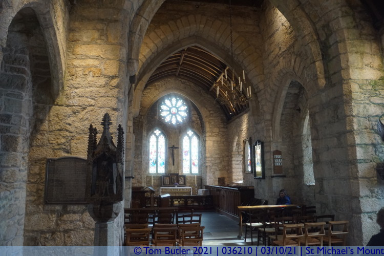 Photo ID: 036210, In the chapel, St Michael's Mount, Cornwall