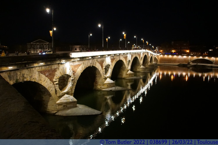 Photo ID: 038699, Pont Neuf at Night, Toulouse, France