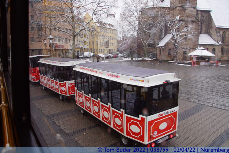 Photo ID: 038799, Passing the City Train on the Open top bus, Nuremberg, Germany