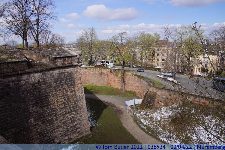 Photo ID: 038934, Looking down on the walls, Nuremberg, Germany