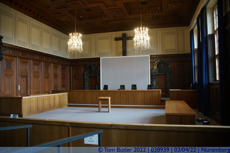 Photo ID: 038939, Inside the Nuremberg War Crimes Court, Nuremberg, Germany