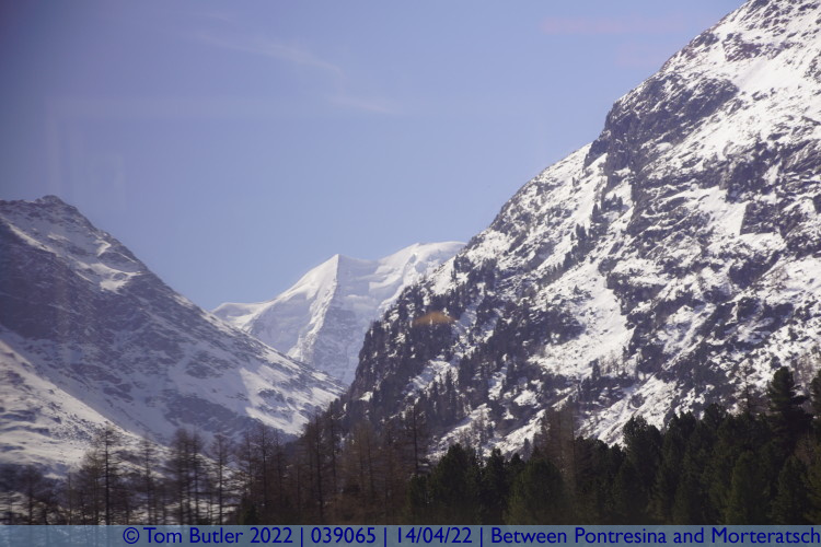 Photo ID: 039065, Peaks in the distance, Between Pontresina and Morteratsch, Switzerland