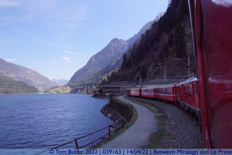 Photo ID: 039163, Looking back along the train, Between Miralago and Le Prese , Switzerland