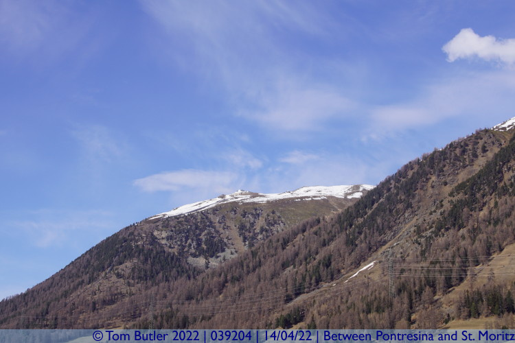 Photo ID: 039204, Muragl peak in the distance, Between Pontresina and St. Moritz, Switzerland