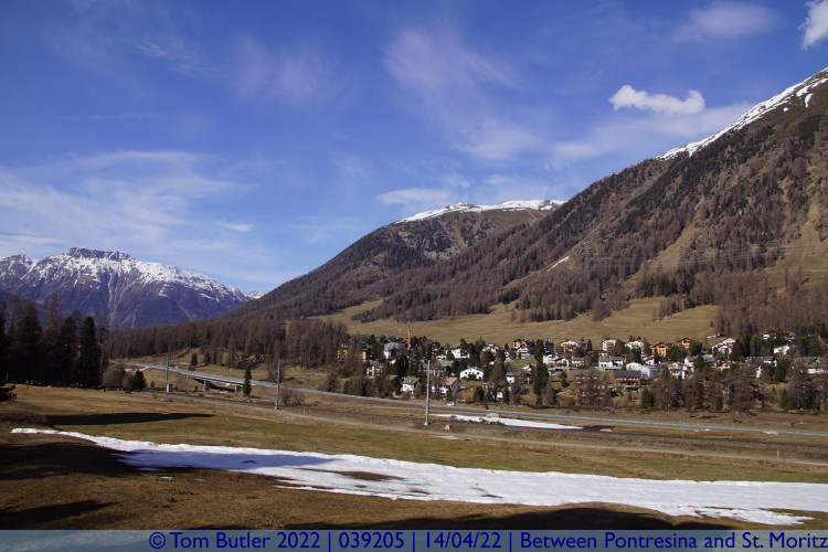 Photo ID: 039205, Line to Samedan curving away, Between Pontresina and St. Moritz, Switzerland