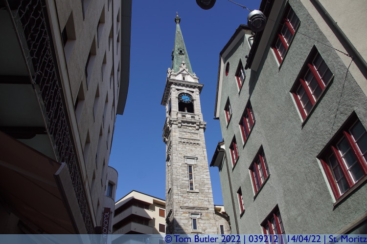 Photo ID: 039212, Tower of St. Moritz Kirche, St. Moritz, Switzerland