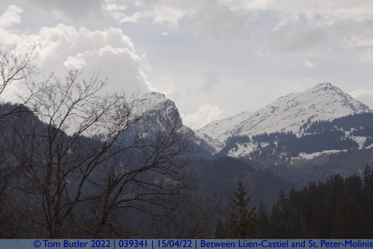 Photo ID: 039341, Snow-capped mountains, Between Len-Castiel and St. Peter-Molinis, Switzerland