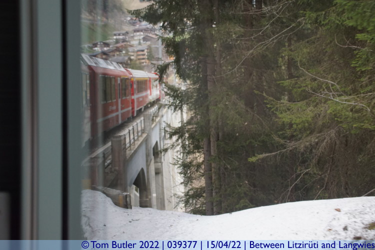 Photo ID: 039377, Crossing the Langwieser Viaduct, Between Litzirti and Langwies, Switzerland