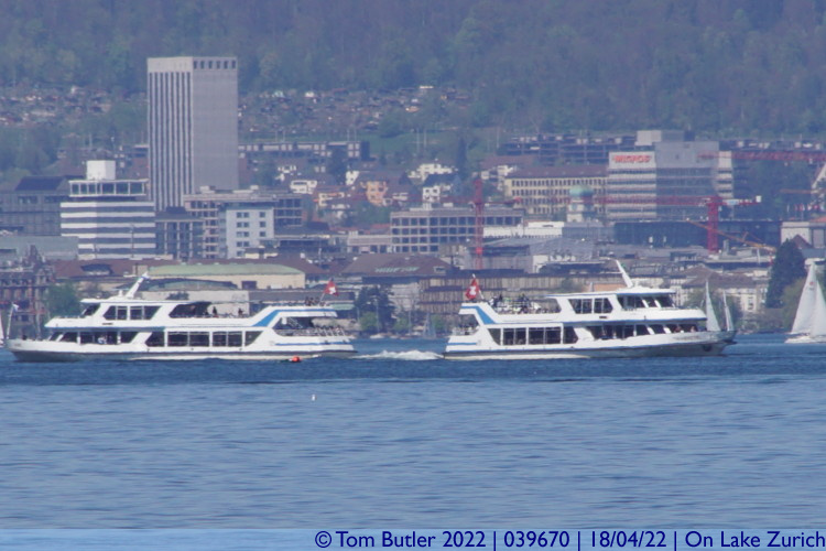 Photo ID: 039670, Ferries crossing, On Lake Zurich, Switzerland
