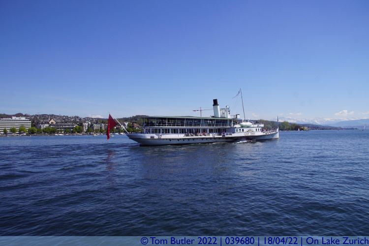 Photo ID: 039680, Passing the paddle steamer, On Lake Zurich, Switzerland