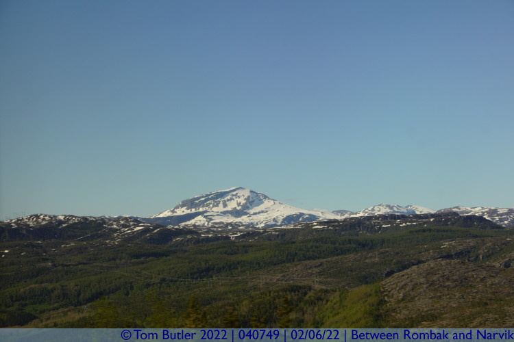 Photo ID: 040749, Snow capped peak, Between Rombak and Narvik, Norway